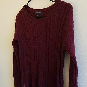 American Eagle maroon zipper detail sweater